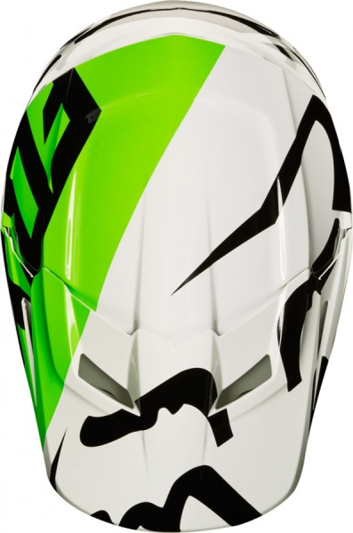 Fox Racing V1 Race 2018 шлем кроссовый, бело-черно-зеленый