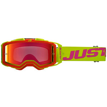 Just1 Nerve Absolute Fluo Yellow/Light Blue/Orange мотоочки, красная линза