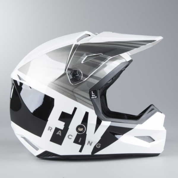Fly Racing Kinetic K220 2020 шлем кроссовый, бело-серо-черный Fly Racing Kinetic K220 2020 шлем кроссовый, бело-серо-черный