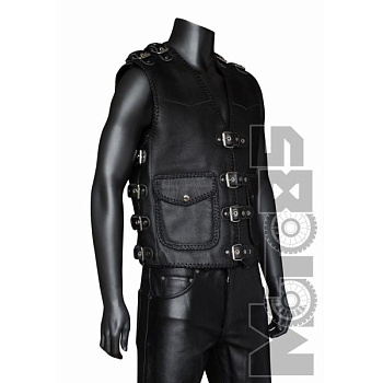 First V705 Жилет мужской с оплеткой кожа 2мм, XS-3XL