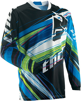 Thor Phase Vented джерси, черно-бело-сине-зеленый