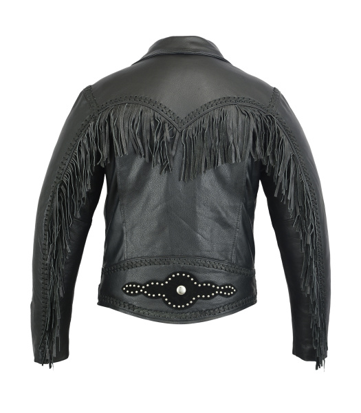 First M784 Косуха кожаная с плетением и бахромой First M784 Косуха кожаная с плетением и бахромой