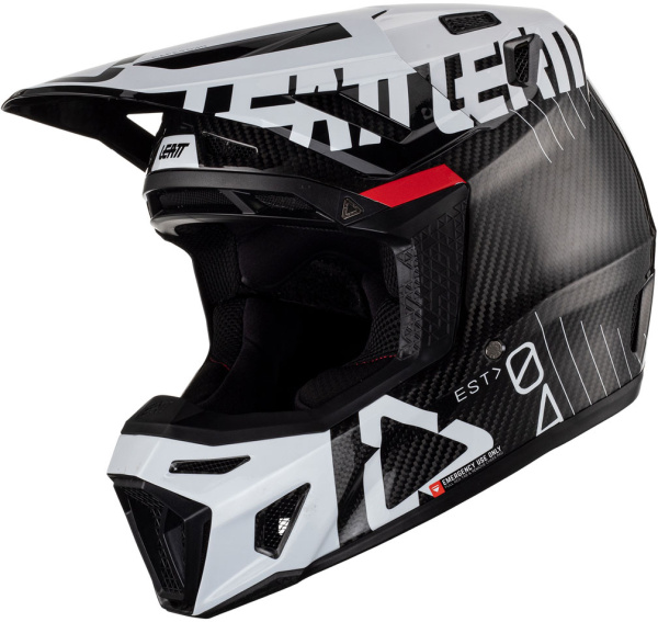 Leatt Kit Moto 9.5 Carbon V24 White шлем кроссовый + Velocity 6.5 мотоочки