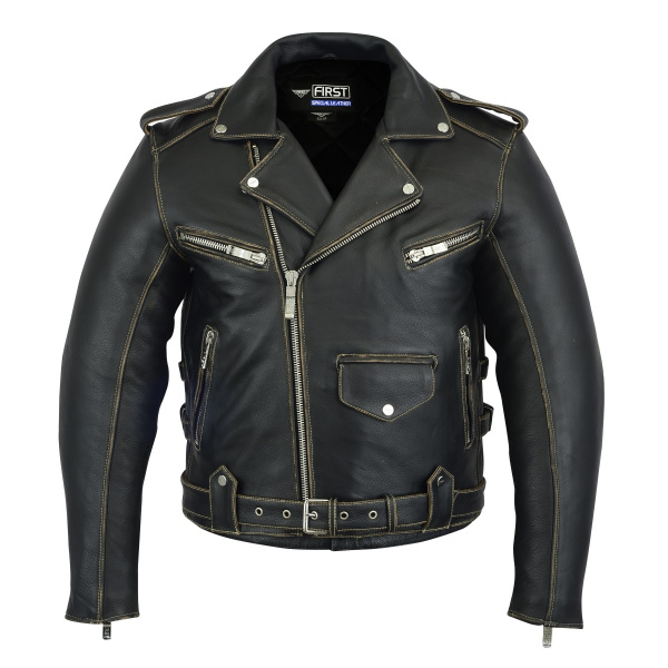 First M780CRO Косуха мужская, состаренная мягкая кожа 1.5мм, черный First M780CRO Косуха мужская, состаренная мягкая кожа 1.5мм, черный