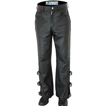 First M8020 Кожаные штаны на застежках снизу, черный