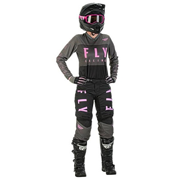 Fly Racing F-16 2022 комплект женский, серо-черно-розовый Fly Racing F-16 2022 комплект женский, серо-черно-розовый
