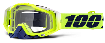 100% Racecraft Tanaka Clear Lens  мотоочки, салатовый