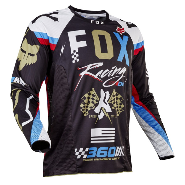 Fox Racing 360 Rohr 2017 джерси, черно-красно-белый Fox Racing 360 Rohr 2017 джерси, черно-красно-белый