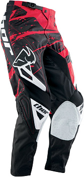 Thor Phase Splatter мотоштаны кросс, черно-красный