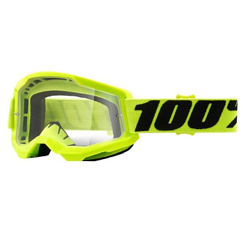 100% Strata 2 Fluo Yellow / Clear Lens мотоочки
