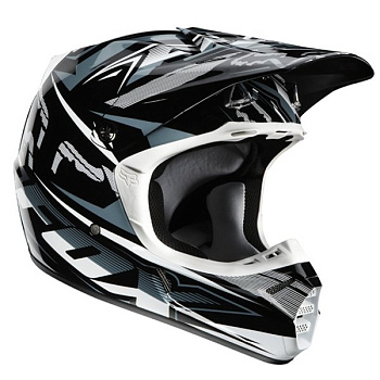 Шлем Fox Racing V3 Speed, черно-белый