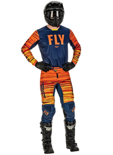 Fly Racing Kinetic Wave мотоштаны, сине-оранжевый Fly Racing Kinetic Wave мотоштаны, сине-оранжевый