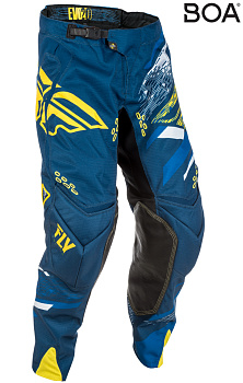 Fly Racing Evolution 2.0 2018 мотоштаны, сине-желтый