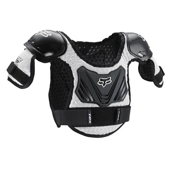 Fox PW1 Roost Deflector панцирь с плечами детский, черно-серебристый Fox PW1 Roost Deflector панцирь с плечами детский, черно-серебристый