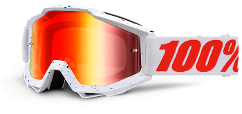 100% Accuri Skylar White/Mirror Red Lens мотоочки, бело-красный