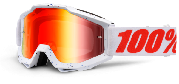 100% Accuri Skylar White/Mirror Red Lens мотоочки, бело-красный