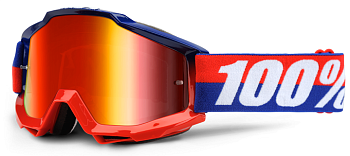 100% Accuri Federal Mirror Red Lens мотоочки, красно-синий