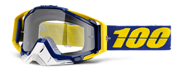 100% Racecraft Lindstrom/Clear Lens мотоочки, сине-желтый, прозрачная линза