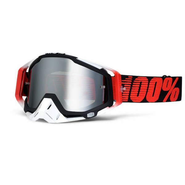 100% Racecraft мотоочки, черно-красный, прозрачная линза
