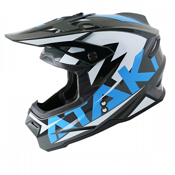Ataki JK801 Rampage шлем кроссовый, серо-синий