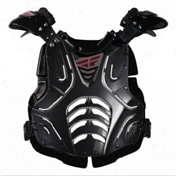 Fly Racing Convertible 2 панцирь с плечами, черный глянцевый