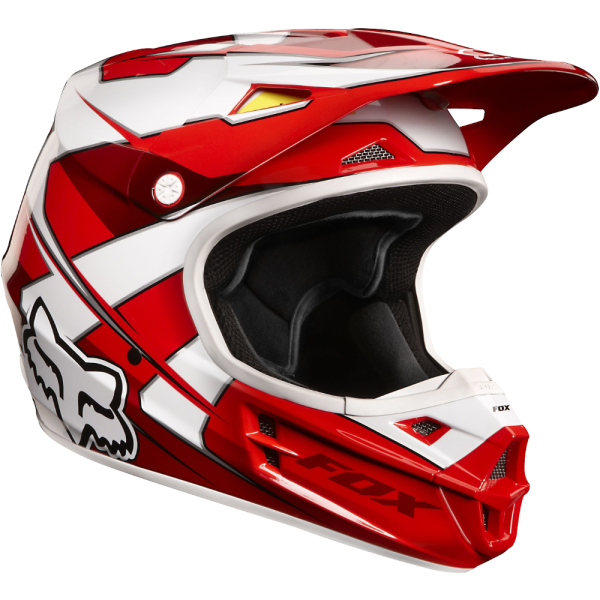 Fox Racing V1 шлем кросс, красно-белый