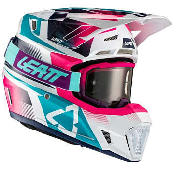 Leatt Kit Moto 7.5 V21 Pink шлем кроссовый + Velocity 4.5 мотоочки
