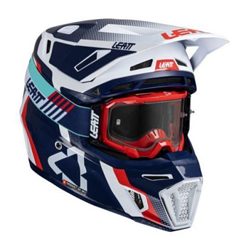 Leatt Kit Moto 8.5 V25 Royal шлем кроссовый + Velocity 5.5 мотоочки