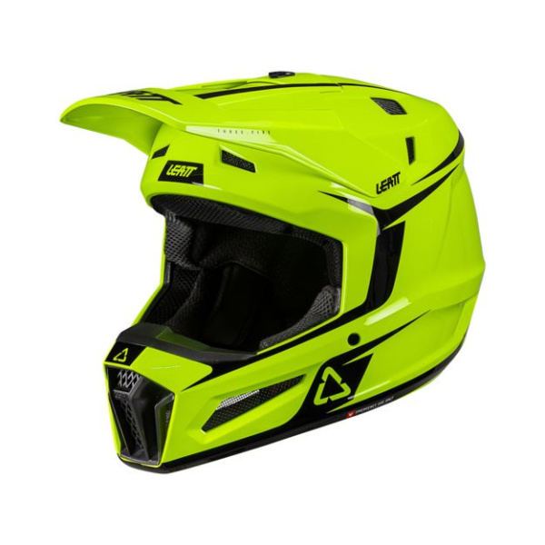 Leatt Kit Moto 3.5 V26 Neon Yellow шлем кроссовый + Vizion 3.5 мотоочки