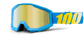 100% Strata Cyan Mirror Gold Lens мотоочки