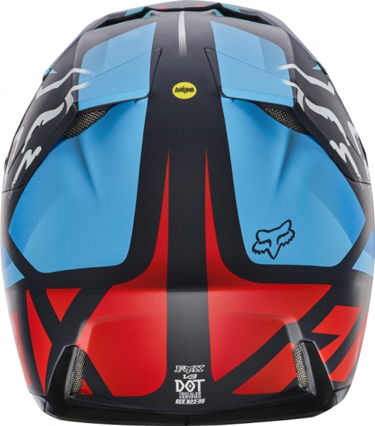Fox Racing V3 Seca 2017 шлем кроссовый, черно-сине-красный