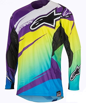Alpinestars Techstar Venom джерси, зелено-сине-бордовый