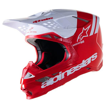Alpinestars Supertech M8 Radium 2 Bright Red/White шлем кроссовый