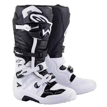Alpinestars Tech 7 мотоботы кроссовые, черно-белый