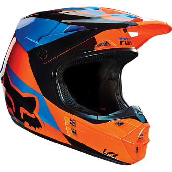 Fox Racing V1 Mako шлем кроссовый, оранжево-синий
