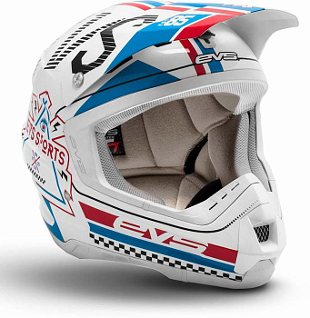 EVS T5 Rally шлем кроссовый, бело-сине-красный