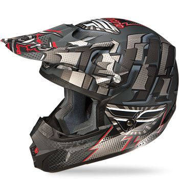 Fly Racing Kinetic Dash шлем подростковый, черно-серебристый матовый Fly Racing Kinetic Dash шлем подростковый, черно-серебристый матовый