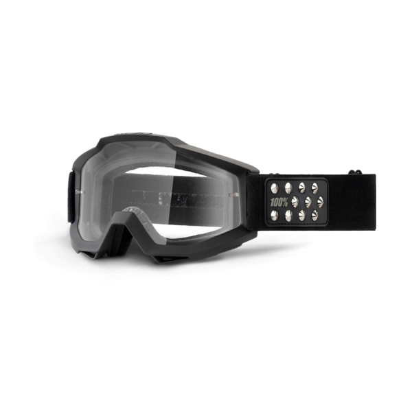 100% Accuri Rollerball мотоочки, черный, прозрачная линза