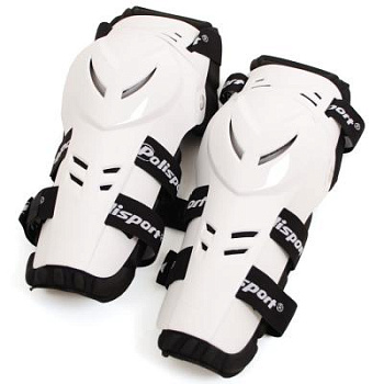 Polisport наколенники подростковые, налокотники взрослые, белый