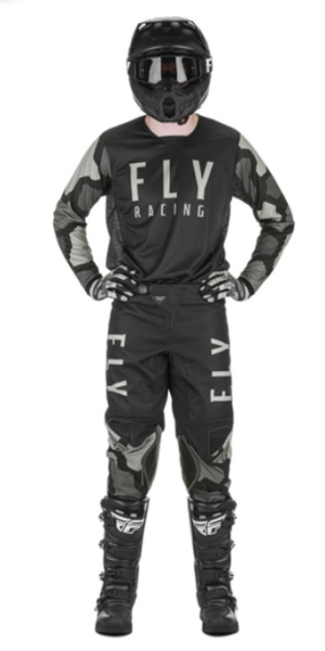 Fly Racing Kinetic K221 2021 комплект, черно-серый Fly Racing Kinetic K221 2021 комплект, черно-серый