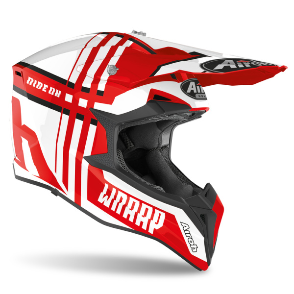 Airoh Wraap Broken шлем внедорожный, красно-белый