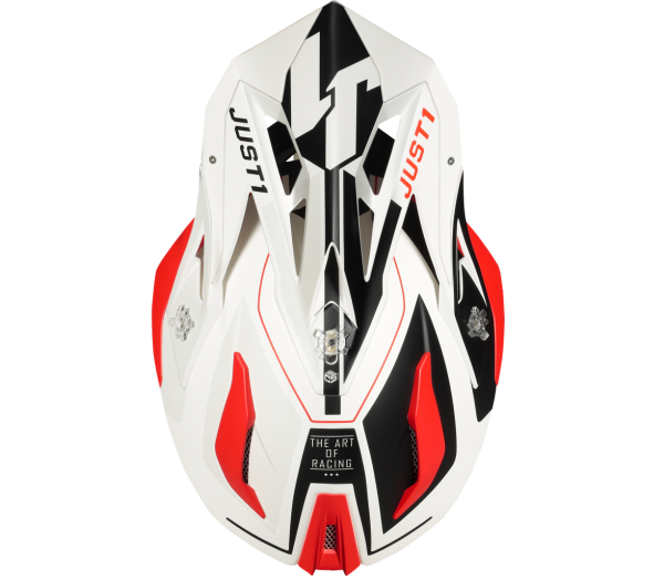Just1 J18 Virtual Fluo Red-White шлем кроссовый