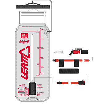 Leatt Flat Cleantech Bladder Pack, 2L, гидропак со шлангом и клапаном
