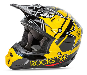 Fly Racing Kinetic Pro Rockstar шлем кроссовый, черно-желтый Fly Racing Kinetic Pro Rockstar шлем кроссовый, черно-желтый