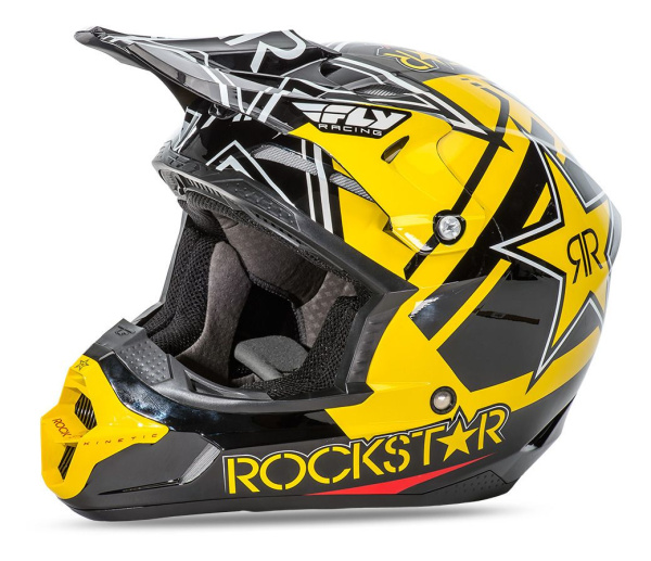 Fly Racing Kinetic Pro Rockstar шлем кроссовый, черно-желтый Fly Racing Kinetic Pro Rockstar шлем кроссовый, черно-желтый