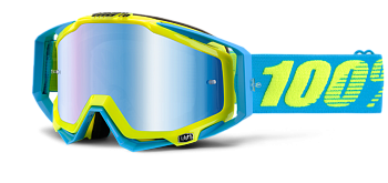 100% Racecraft Barbados/Mirror Blue Lens мотоочки, желто-голубой, зеркальная синяя линза