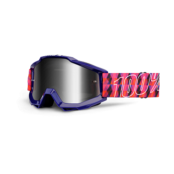 100% Accuri Sultan мотоочки, розово-фиолетовый, серебристая зеркальная линза