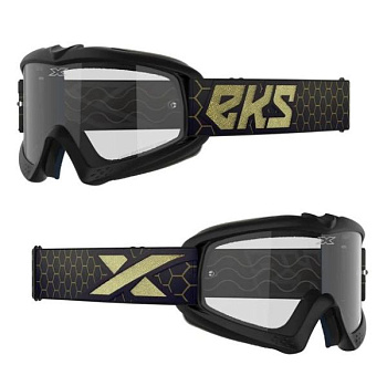 EKS Brand XGROM Youth Black/Gold Metallic / Clear Lens мотоочки подростковые