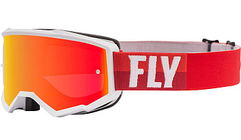 Fly Racing Zone 2020 мотоочки, бело-красный, красная зеркальная линза Fly Racing Zone 2020 мотоочки, бело-красный, красная зеркальная линза