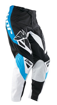 Thor Phase Streak мотоштаны, черно-бело-голубой